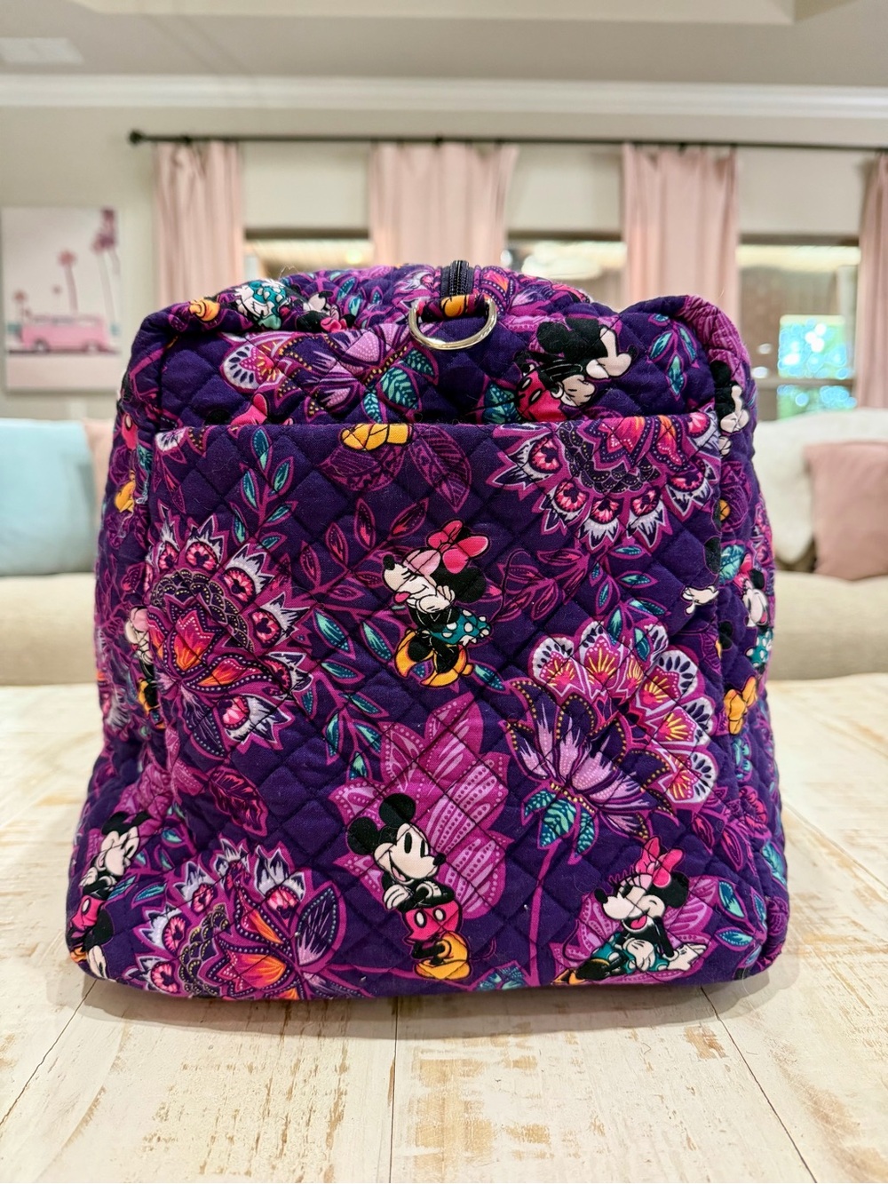 Disney Vera Bradley Mickey & Minnie’s Flirty Floral Large Travel Duffel Bag - Picture 3 of 14